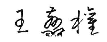 駱恆光王慈權草書個性簽名怎么寫