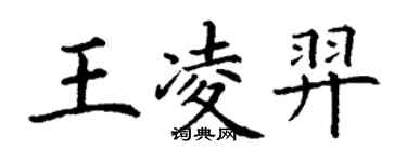 丁謙王凌羿楷書個性簽名怎么寫