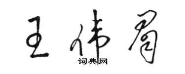 駱恆光王偉眉草書個性簽名怎么寫