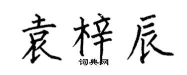 何伯昌袁梓辰楷書個性簽名怎么寫