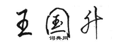 駱恆光王國升行書個性簽名怎么寫