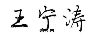 曾慶福王寧濤行書個性簽名怎么寫