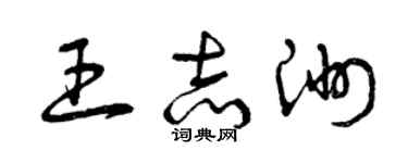 曾慶福王志洲草書個性簽名怎么寫