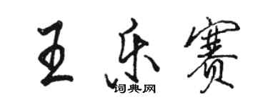 駱恆光王樂賽行書個性簽名怎么寫