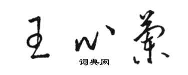 駱恆光王心蘭草書個性簽名怎么寫