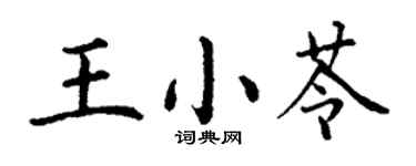 丁謙王小苓楷書個性簽名怎么寫