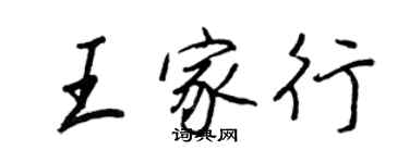 王正良王家行行書個性簽名怎么寫