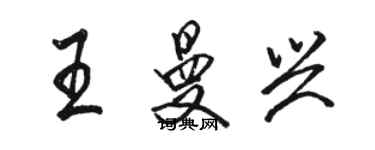 駱恆光王曼興行書個性簽名怎么寫