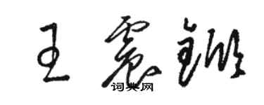 駱恆光王震杴草書個性簽名怎么寫