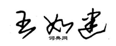 朱錫榮王如建草書個性簽名怎么寫