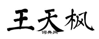 翁闓運王天楓楷書個性簽名怎么寫