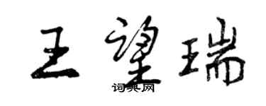 曾慶福王望瑞行書個性簽名怎么寫