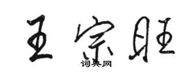 駱恆光王宗旺行書個性簽名怎么寫