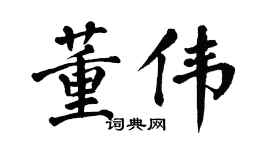 翁闓運董偉楷書個性簽名怎么寫