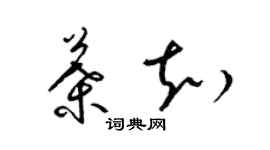 梁錦英葉知草書個性簽名怎么寫