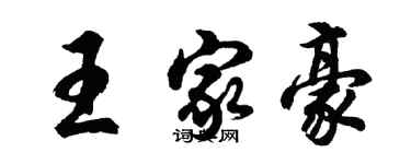 胡問遂王家豪行書個性簽名怎么寫