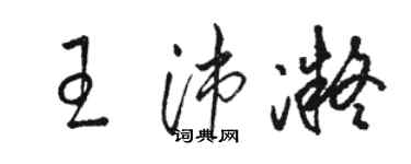 駱恆光王沛凝草書個性簽名怎么寫