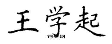 丁謙王學起楷書個性簽名怎么寫