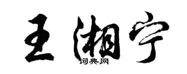 胡問遂王湘寧行書個性簽名怎么寫