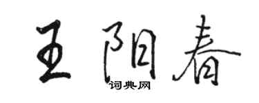 駱恆光王陽春行書個性簽名怎么寫