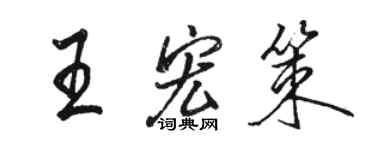 駱恆光王宏策行書個性簽名怎么寫