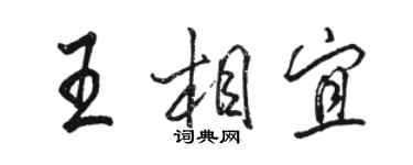 駱恆光王相宜行書個性簽名怎么寫