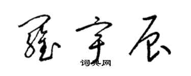 梁錦英羅宇辰草書個性簽名怎么寫