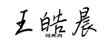 王正良王皓晨行書個性簽名怎么寫