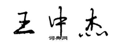 曾慶福王中傑行書個性簽名怎么寫