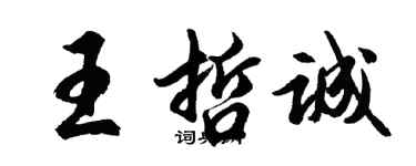 胡問遂王哲誠行書個性簽名怎么寫