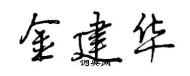 曾慶福金建華行書個性簽名怎么寫