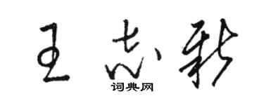 駱恆光王志新草書個性簽名怎么寫