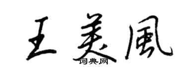 王正良王美風行書個性簽名怎么寫