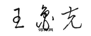 駱恆光王魯克草書個性簽名怎么寫