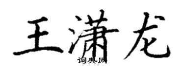 丁謙王瀟龍楷書個性簽名怎么寫