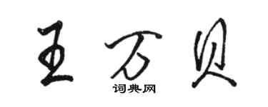 駱恆光王萬貝行書個性簽名怎么寫