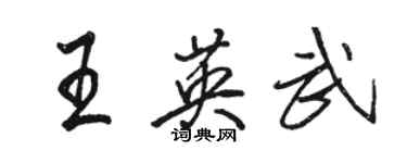 駱恆光王英武行書個性簽名怎么寫