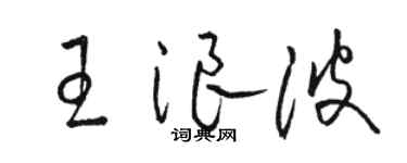 駱恆光王浪波草書個性簽名怎么寫