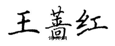 丁謙王薔紅楷書個性簽名怎么寫