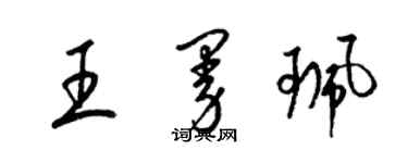 梁錦英王曼珮草書個性簽名怎么寫