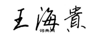 王正良王海貴行書個性簽名怎么寫