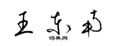 梁錦英王東南草書個性簽名怎么寫