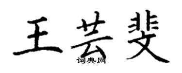 丁謙王芸斐楷書個性簽名怎么寫