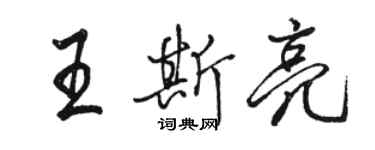 駱恆光王斯亮行書個性簽名怎么寫