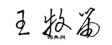 駱恆光王牧笛草書個性簽名怎么寫