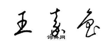 梁錦英王嘉魯草書個性簽名怎么寫