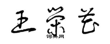 曾慶福王榮花草書個性簽名怎么寫