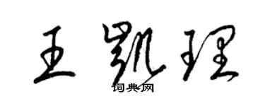 梁錦英王凱理草書個性簽名怎么寫