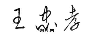 駱恆光王忠孝草書個性簽名怎么寫