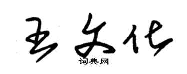 朱錫榮王文化草書個性簽名怎么寫